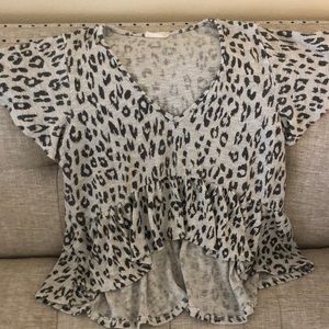 Altar’d State high low knit leopard top